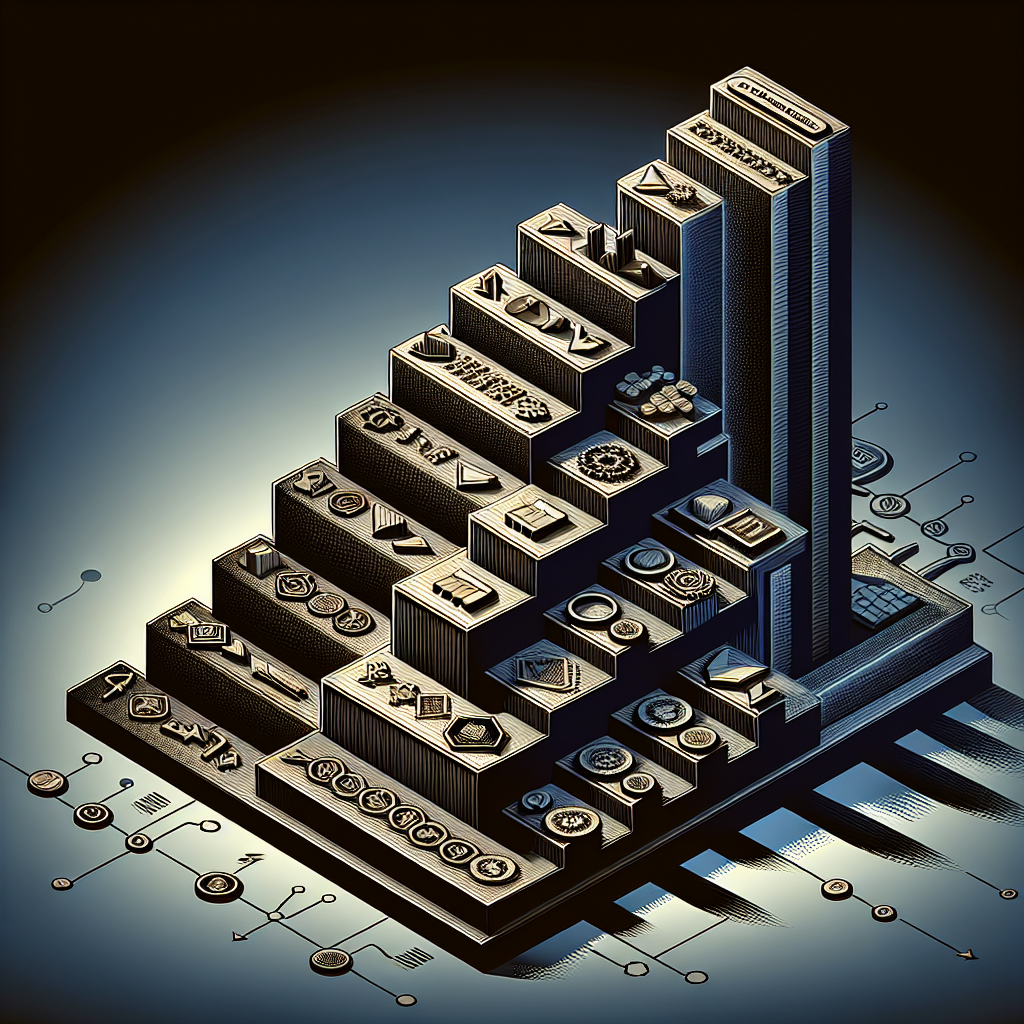 אילוסטרציה של סולם קריירה עם שדרוגים מקצועיים